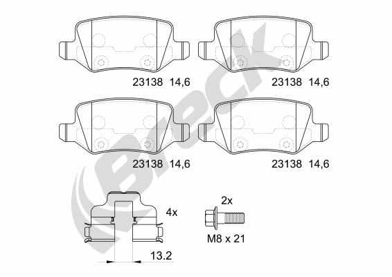 Set placute frana,frana disc 23138 00 704 00 BRECK